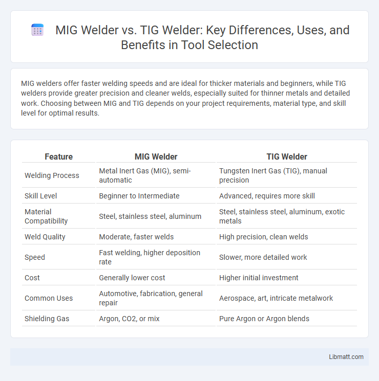 MIG Welder vs. TIG Welder: Key Differences, Uses, and Benefits in Tool Selection