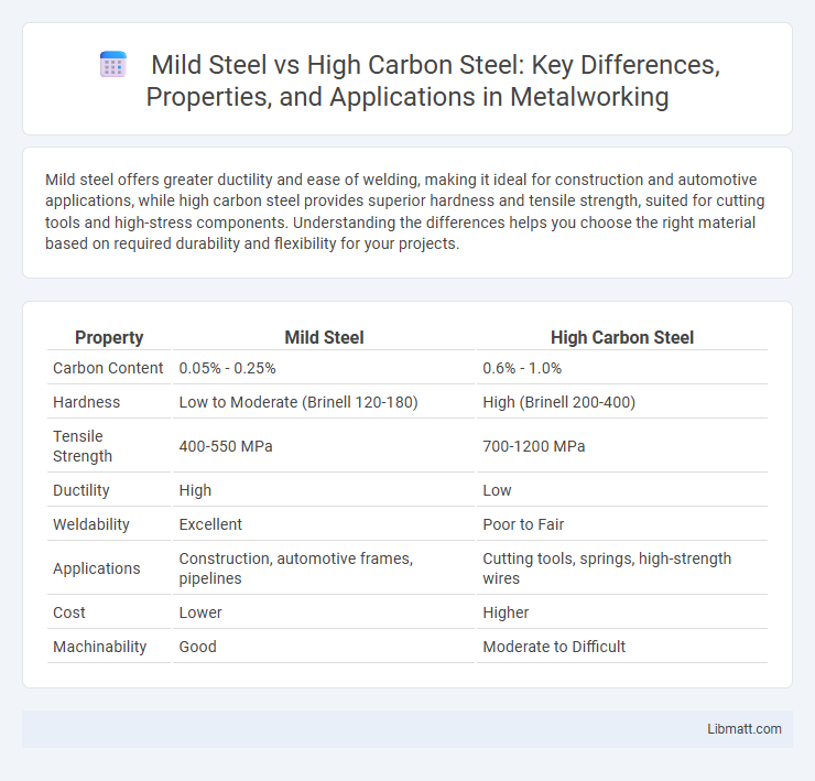 Mild Steel vs High Carbon Steel: Key Differences, Properties, and Applications in Metalworking