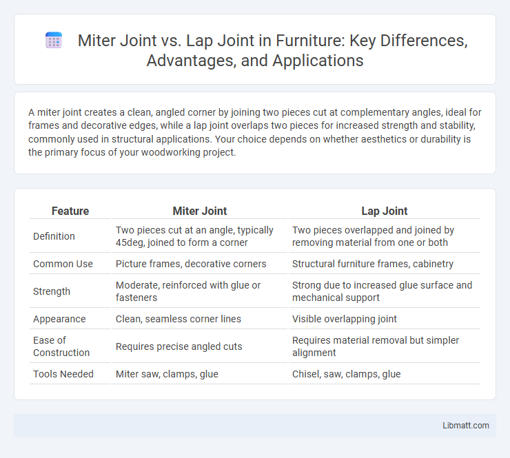 Miter Joint vs. Lap Joint in Furniture: Key Differences, Advantages, and Applications