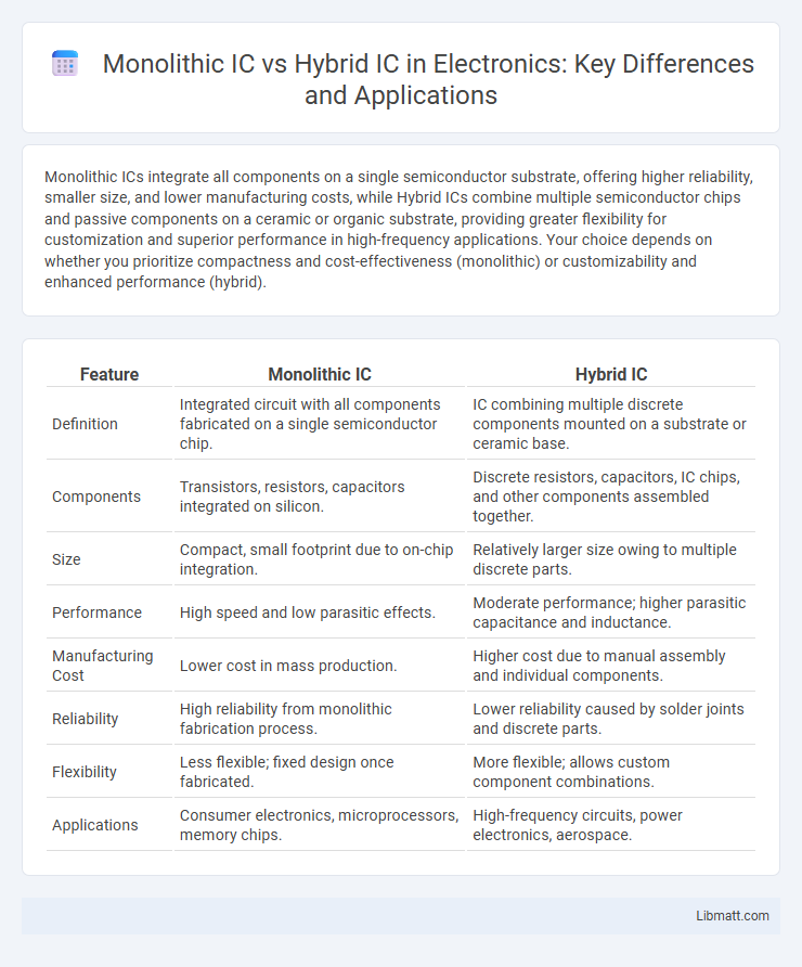 Monolithic IC vs Hybrid IC in Electronics: Key Differences and Applications