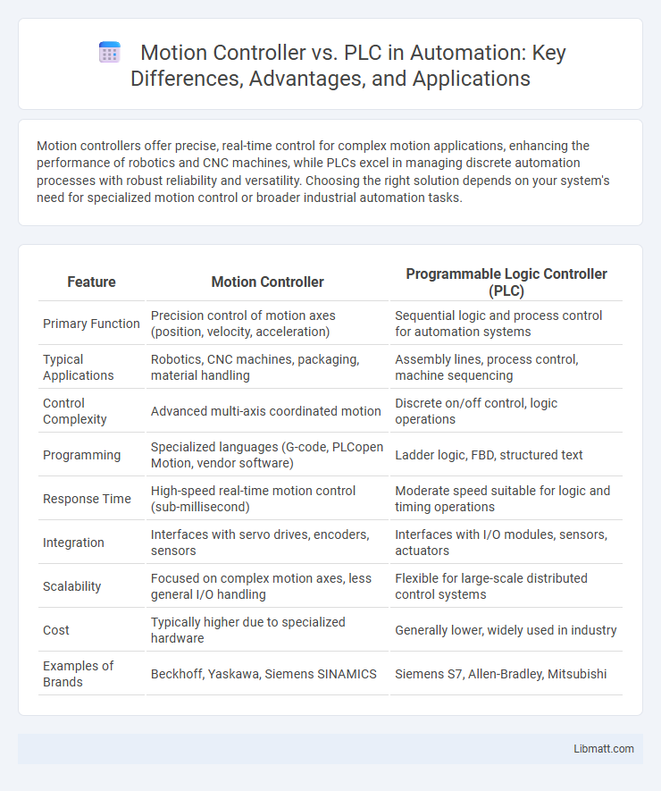 Motion Controller vs. PLC in Automation: Key Differences, Advantages, and Applications