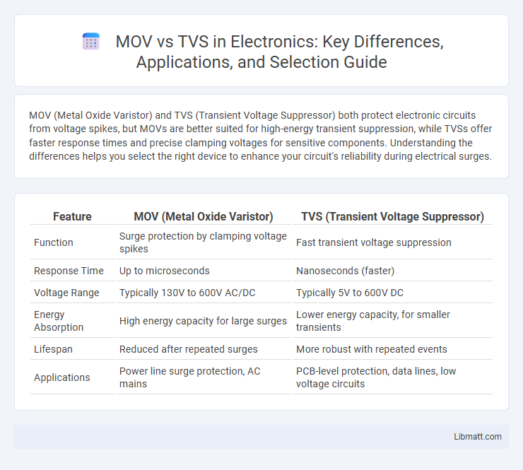 MOV vs TVS in Electronics: Key Differences, Applications, and Selection Guide