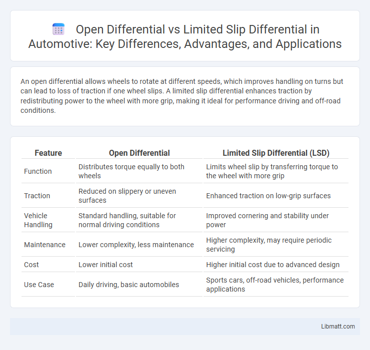 Open Differential vs Limited Slip Differential in Automotive: Key Differences, Advantages, and Applications