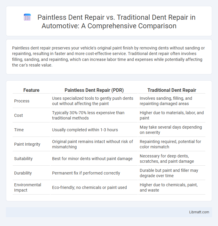 Paintless Dent Repair vs. Traditional Dent Repair in Automotive: A Comprehensive Comparison