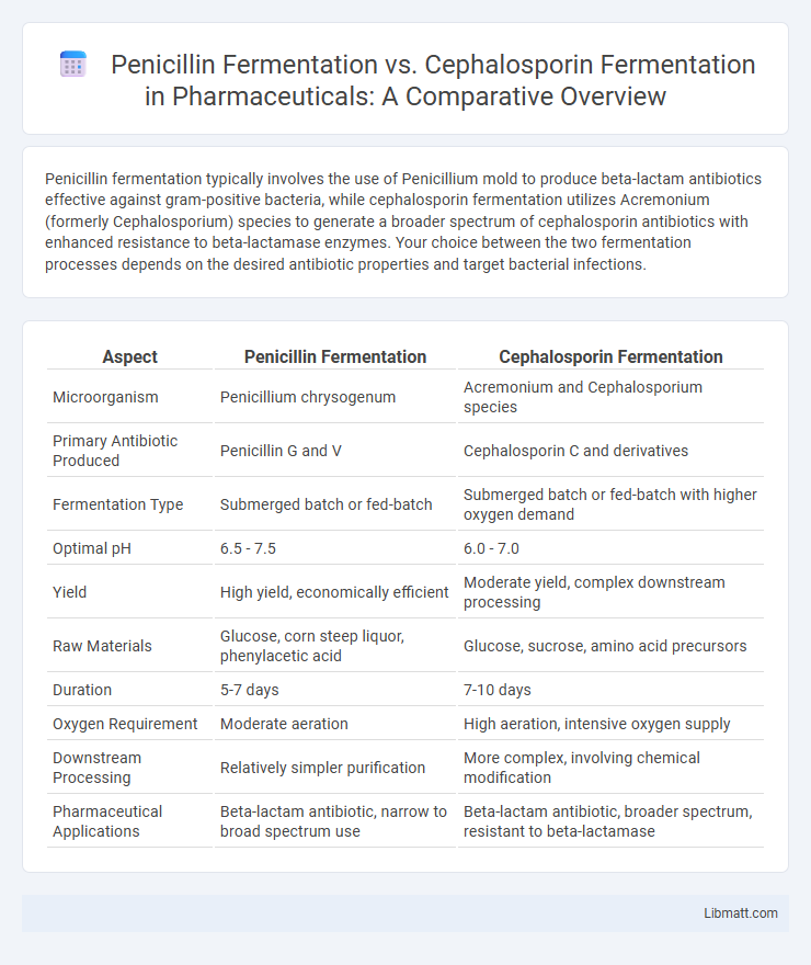 Penicillin Fermentation vs. Cephalosporin Fermentation in Pharmaceuticals: A Comparative Overview