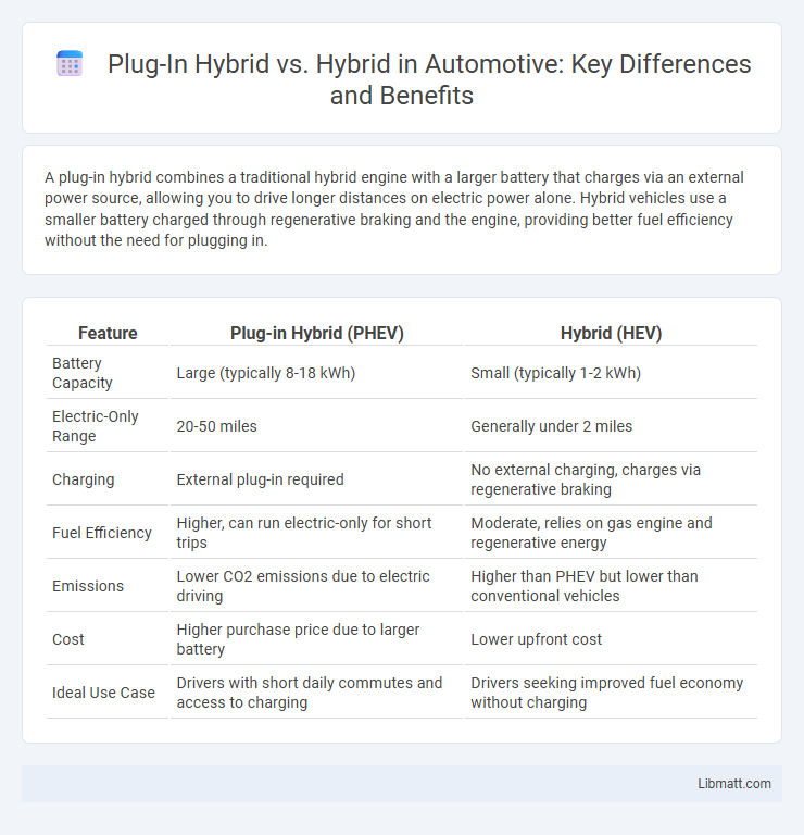 Plug-In Hybrid vs. Hybrid in Automotive: Key Differences and Benefits