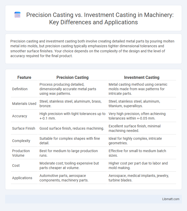 Precision Casting vs. Investment Casting in Machinery: Key Differences and Applications