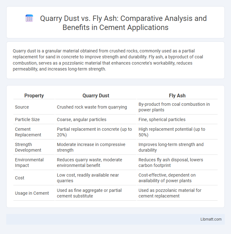 Quarry Dust vs. Fly Ash: Comparative Analysis and Benefits in Cement Applications