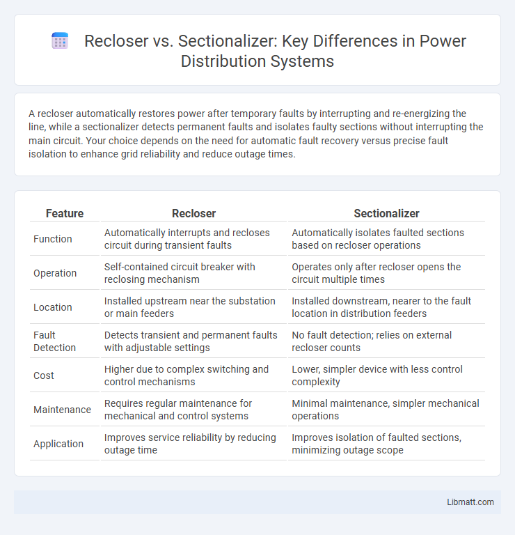 Recloser vs. Sectionalizer: Key Differences in Power Distribution Systems