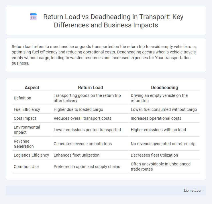 Return Load vs Deadheading in Transport: Key Differences and Business Impacts