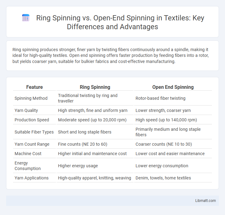 Ring Spinning vs. Open-End Spinning in Textiles: Key Differences and Advantages