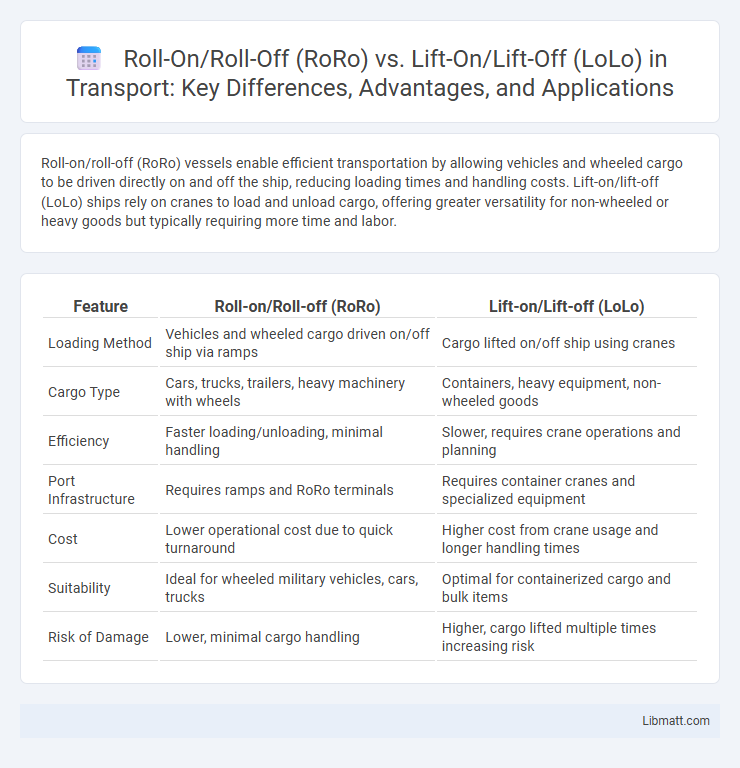 Roll-On/Roll-Off (RoRo) vs. Lift-On/Lift-Off (LoLo) in Transport: Key Differences, Advantages, and Applications