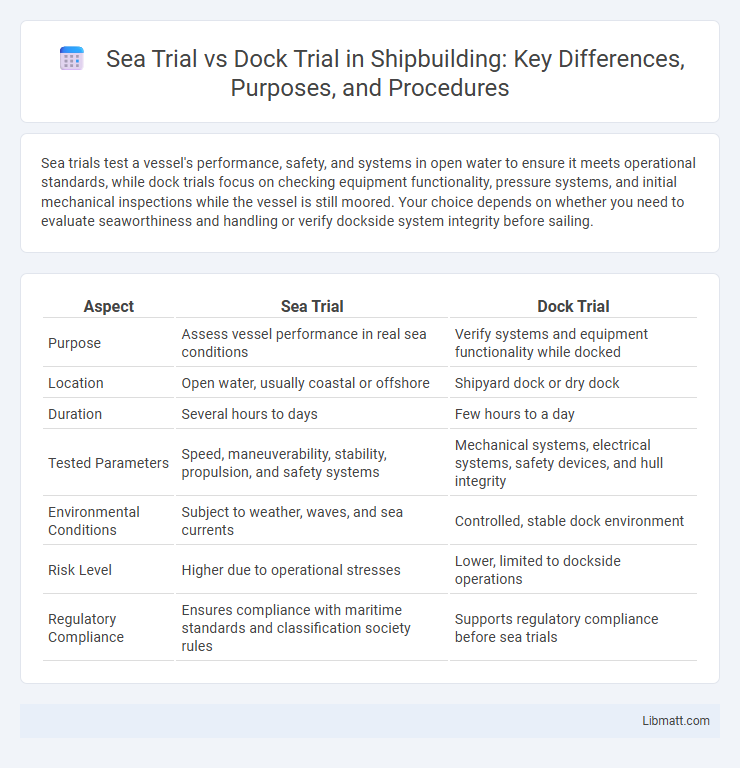 Sea Trial vs Dock Trial in Shipbuilding: Key Differences, Purposes, and Procedures