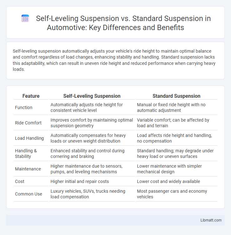Self-Leveling Suspension vs. Standard Suspension in Automotive: Key Differences and Benefits