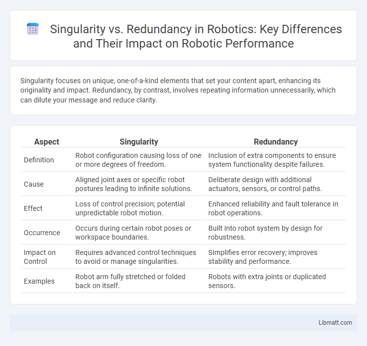 Singularity vs. Redundancy in Robotics: Key Differences and Their Impact on Robotic Performance