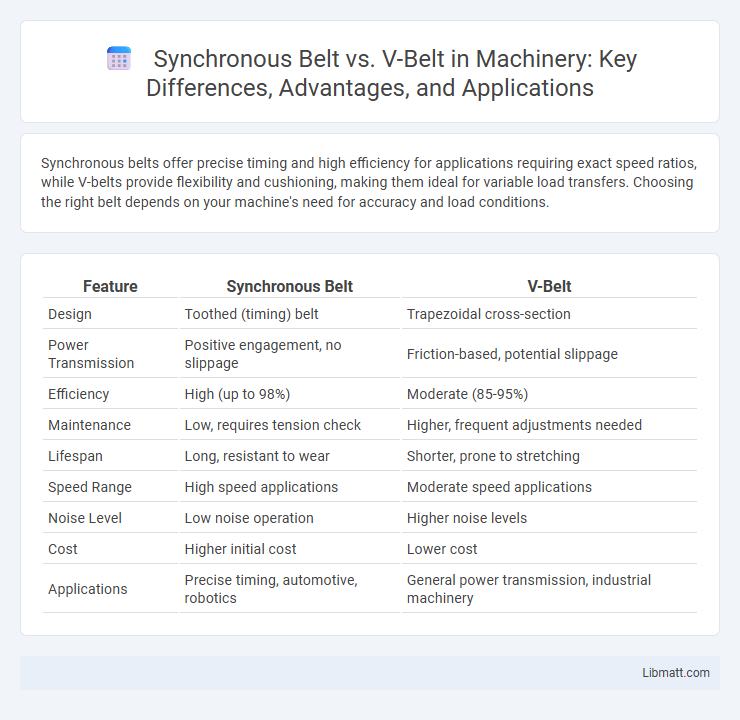 Synchronous Belt vs. V-Belt in Machinery: Key Differences, Advantages, and Applications