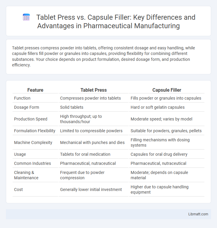 Tablet Press vs. Capsule Filler: Key Differences and Advantages in Pharmaceutical Manufacturing