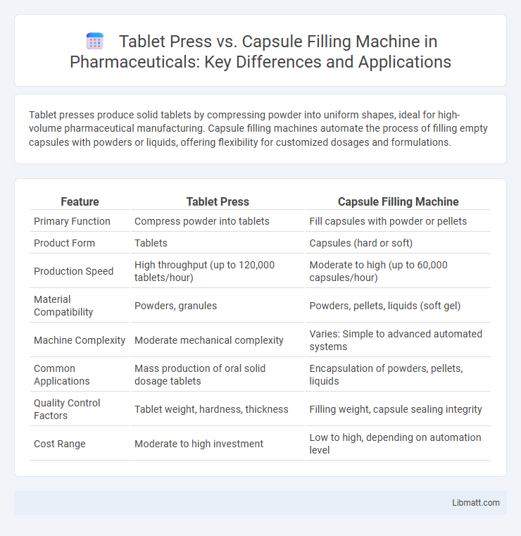 Tablet Press vs. Capsule Filling Machine in Pharmaceuticals: Key Differences and Applications