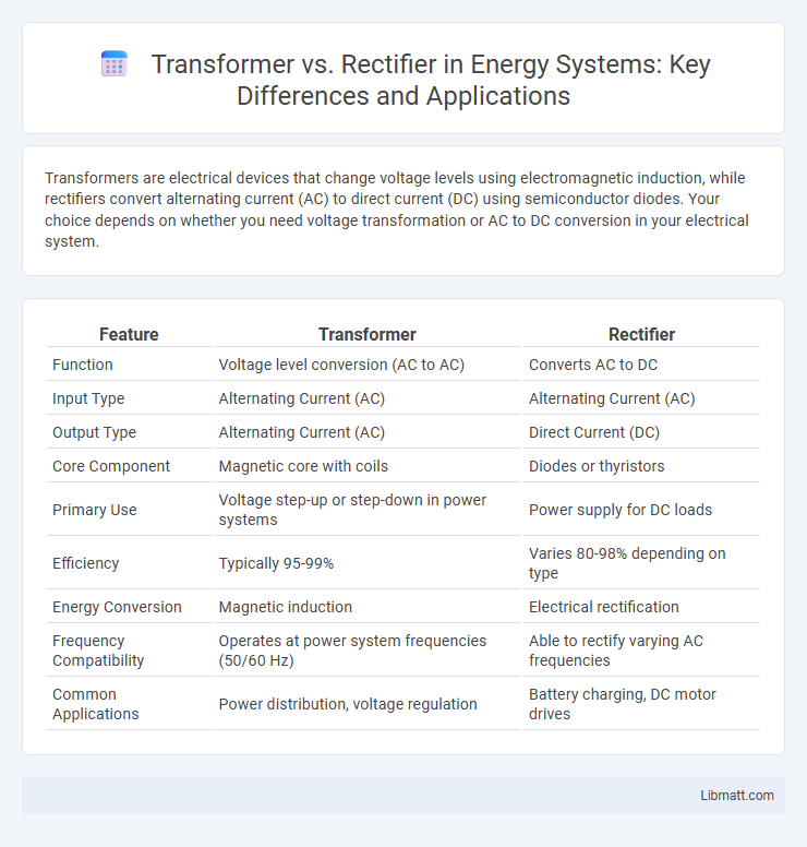 Transformer vs. Rectifier in Energy Systems: Key Differences and Applications