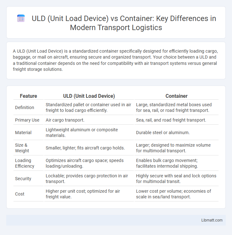 ULD (Unit Load Device) vs Container: Key Differences in Modern Transport Logistics