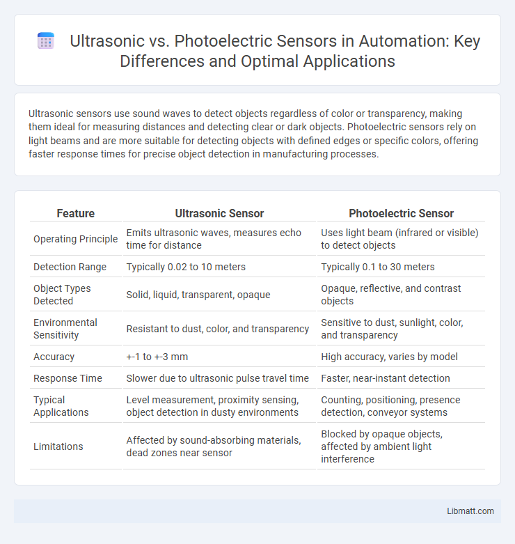 Ultrasonic vs. Photoelectric Sensors in Automation: Key Differences and Optimal Applications