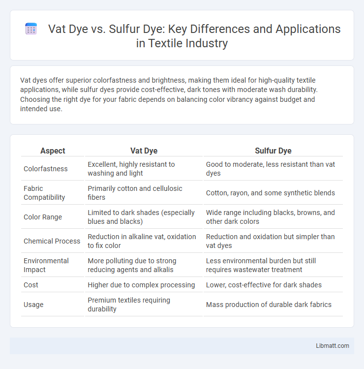 Vat Dye vs. Sulfur Dye: Key Differences and Applications in Textile Industry