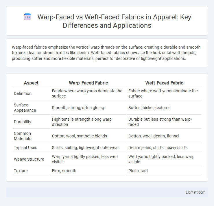 Warp-Faced vs Weft-Faced Fabrics in Apparel: Key Differences and Applications