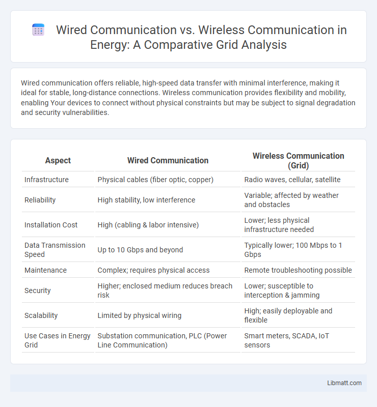 Wired Communication vs. Wireless Communication in Energy: A Comparative Grid Analysis