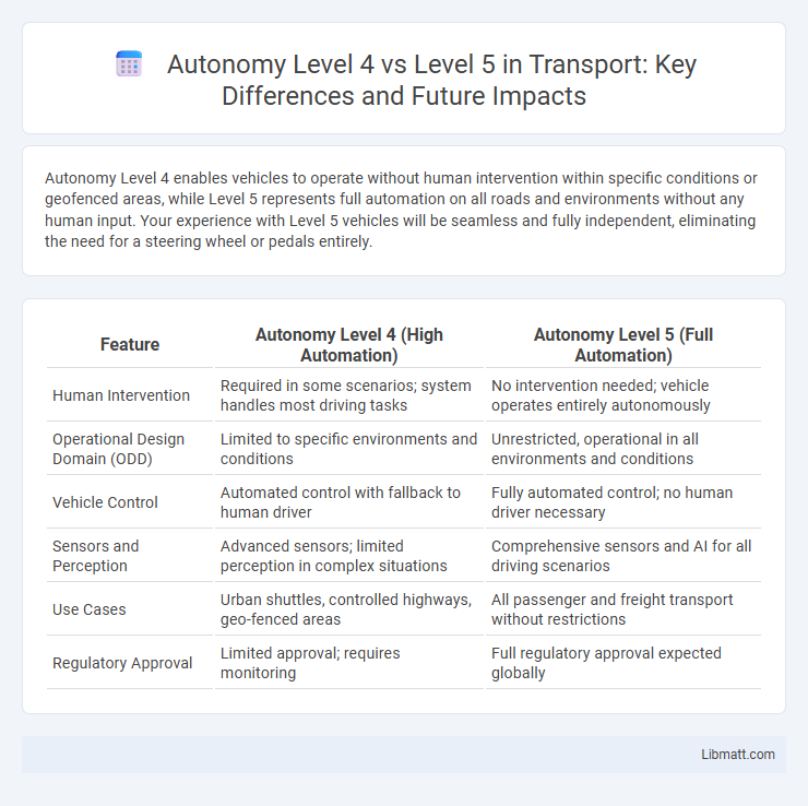 Autonomy Level 4 vs Level 5 in Transport: Key Differences and Future Impacts