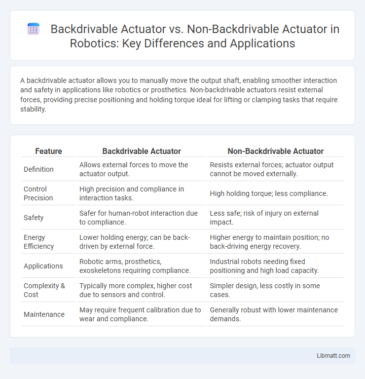 Backdrivable Actuator vs. Non-Backdrivable Actuator in Robotics: Key Differences and Applications