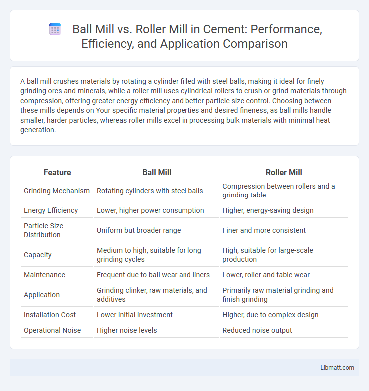 Ball Mill vs. Roller Mill in Cement: Performance, Efficiency, and Application Comparison