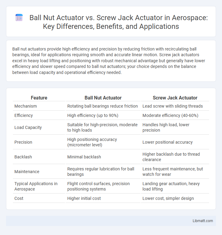 Ball Nut Actuator vs. Screw Jack Actuator in Aerospace: Key Differences, Benefits, and Applications