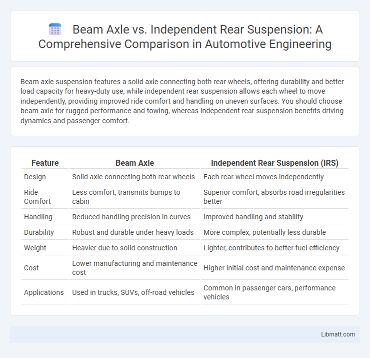 Beam Axle vs. Independent Rear Suspension: A Comprehensive Comparison in Automotive Engineering