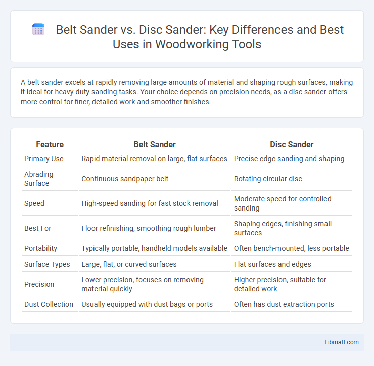 Belt Sander vs. Disc Sander: Key Differences and Best Uses in Woodworking Tools