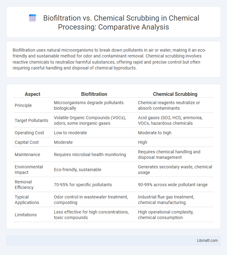 Biofiltration vs. Chemical Scrubbing in Chemical Processing: Comparative Analysis