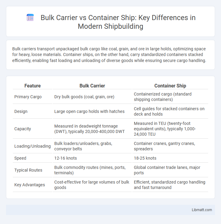 Bulk Carrier vs Container Ship: Key Differences in Modern Shipbuilding