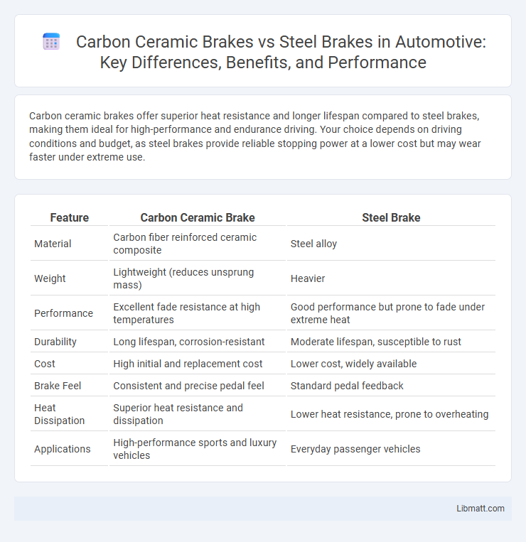Carbon Ceramic Brakes vs Steel Brakes in Automotive: Key Differences, Benefits, and Performance