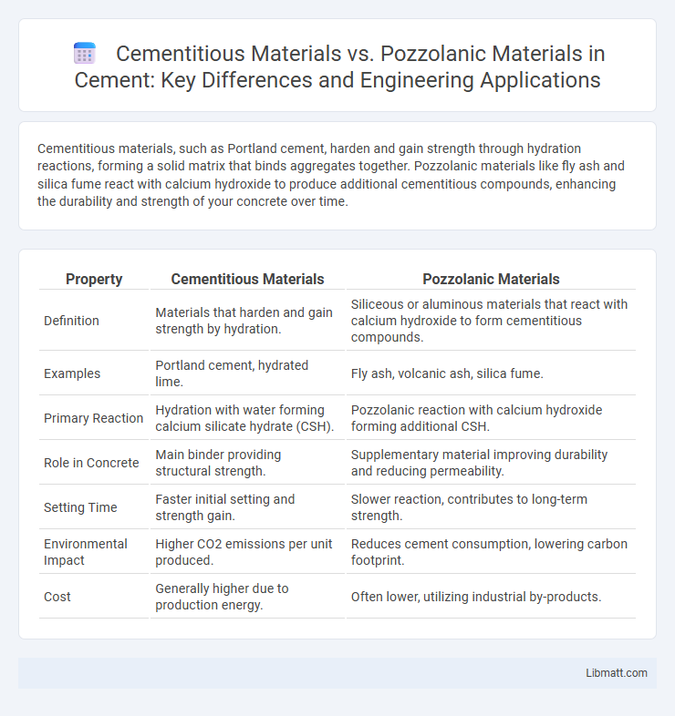 Cementitious Materials vs. Pozzolanic Materials in Cement: Key Differences and Engineering Applications