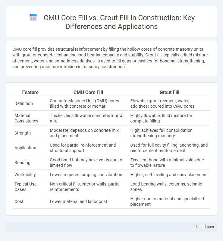 CMU Core Fill vs. Grout Fill in Construction: Key Differences and Applications
