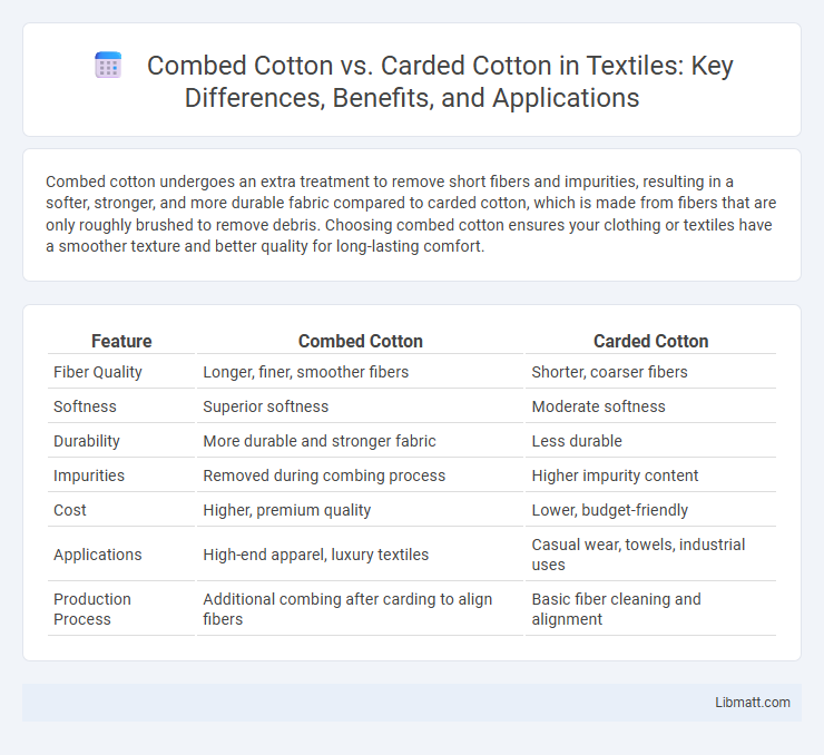 Combed Cotton vs. Carded Cotton in Textiles: Key Differences, Benefits, and Applications