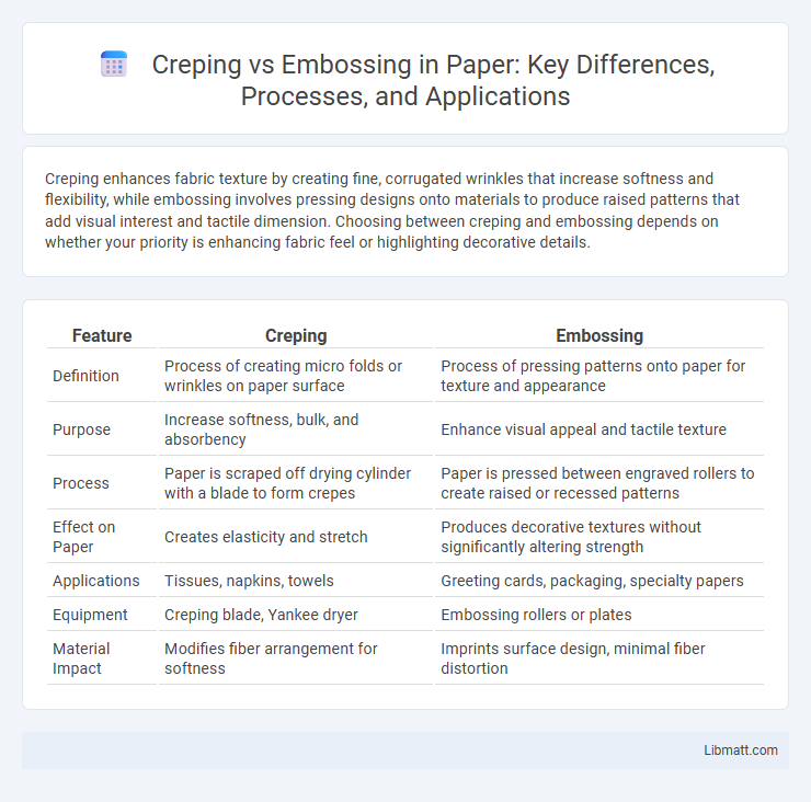 Creping vs Embossing in Paper: Key Differences, Processes, and Applications
