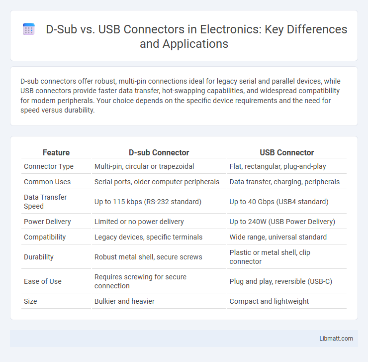 D-Sub vs. USB Connectors in Electronics: Key Differences and Applications