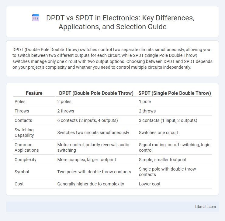 DPDT vs SPDT in Electronics: Key Differences, Applications, and Selection Guide