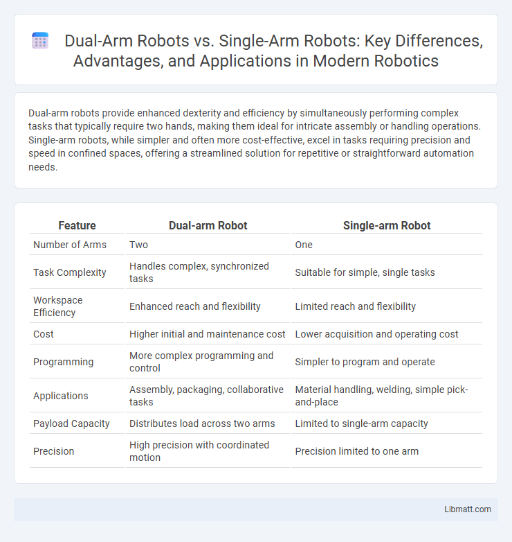 Dual-Arm Robots vs. Single-Arm Robots: Key Differences, Advantages, and Applications in Modern Robotics