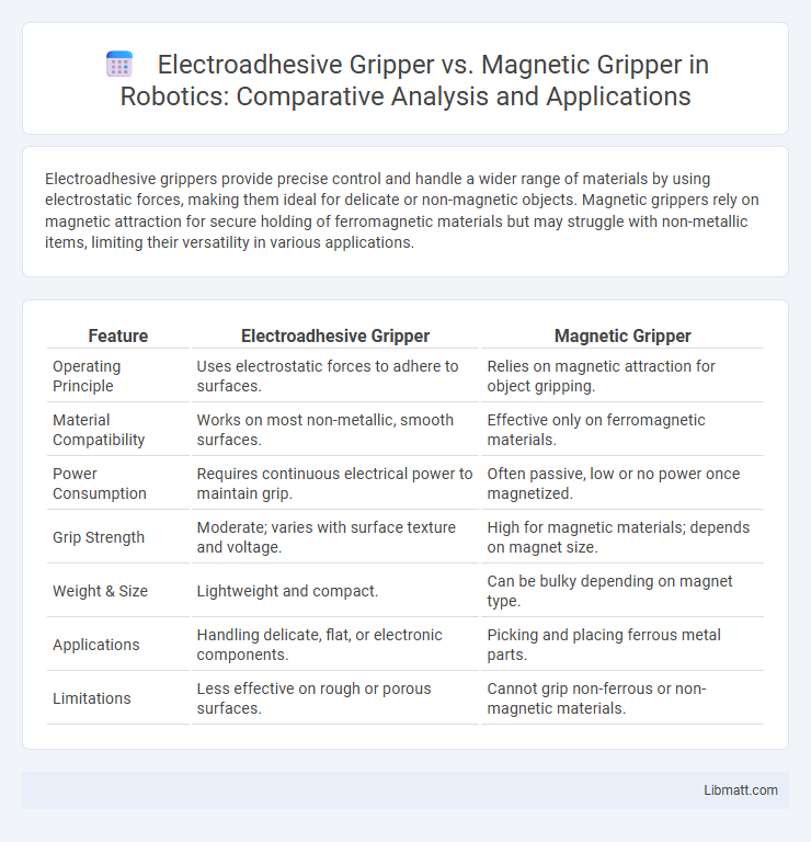 Electroadhesive Gripper vs. Magnetic Gripper in Robotics: Comparative Analysis and Applications