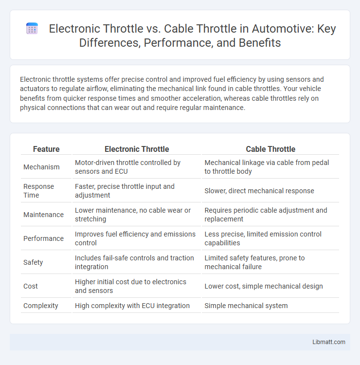 Electronic Throttle vs. Cable Throttle in Automotive: Key Differences, Performance, and Benefits