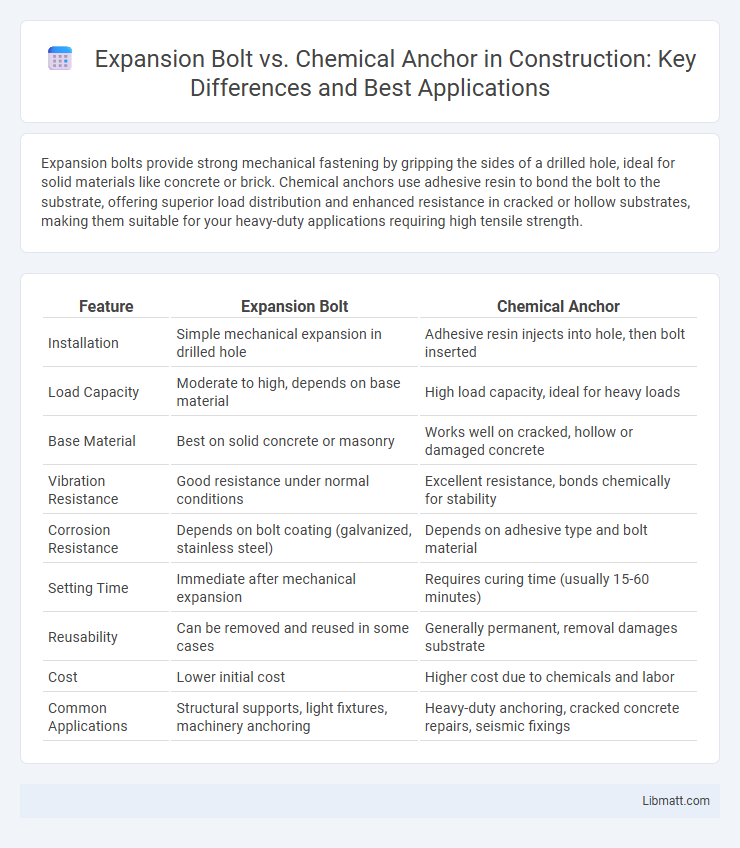 Expansion Bolt vs. Chemical Anchor in Construction: Key Differences and Best Applications