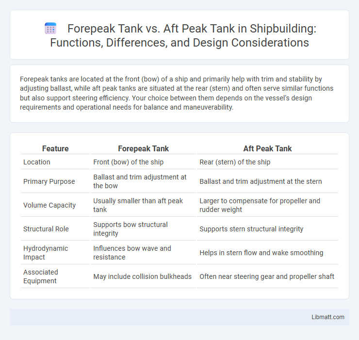 Forepeak Tank vs. Aft Peak Tank in Shipbuilding: Functions, Differences, and Design Considerations