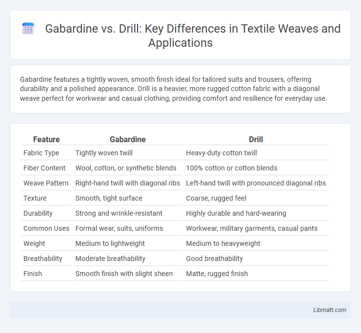 Gabardine vs. Drill: Key Differences in Textile Weaves and Applications