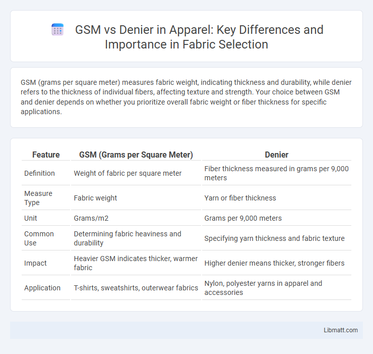 GSM vs Denier in Apparel: Key Differences and Importance in Fabric Selection